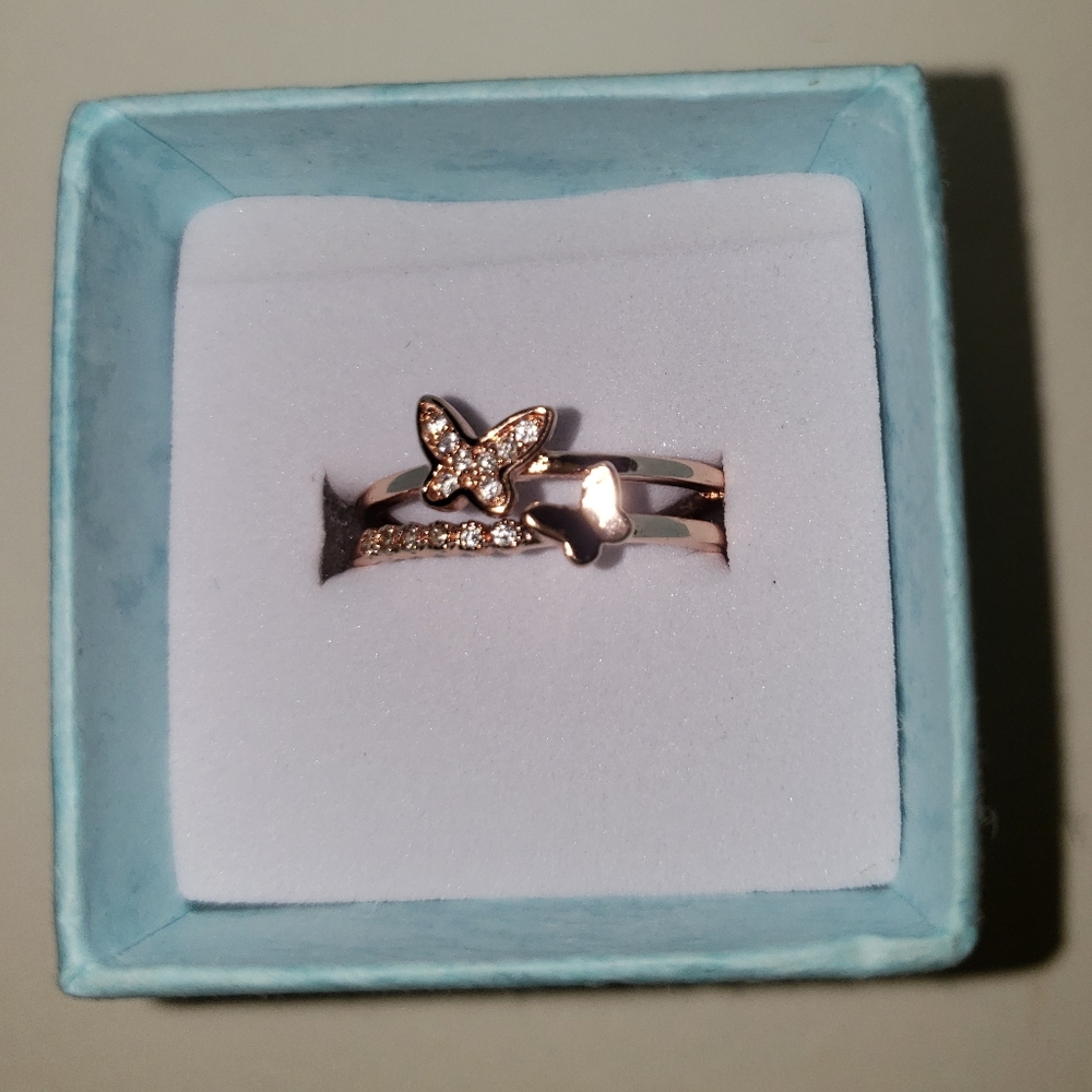 Open double butterfly fashion/stylish ring